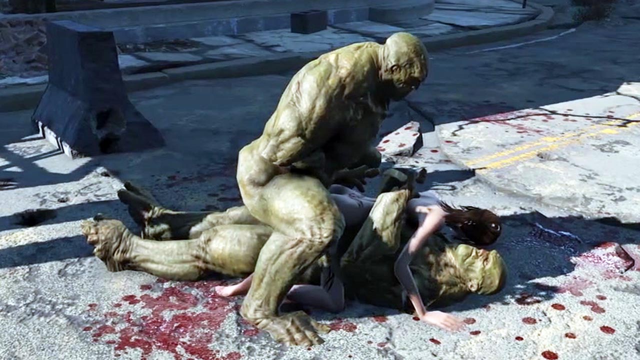 Грязная сводная сестрёнка трахается с двумя зелёными мутантами из Fallout 4 — жёсткий анал и двойное проникновение в каждую дырочку