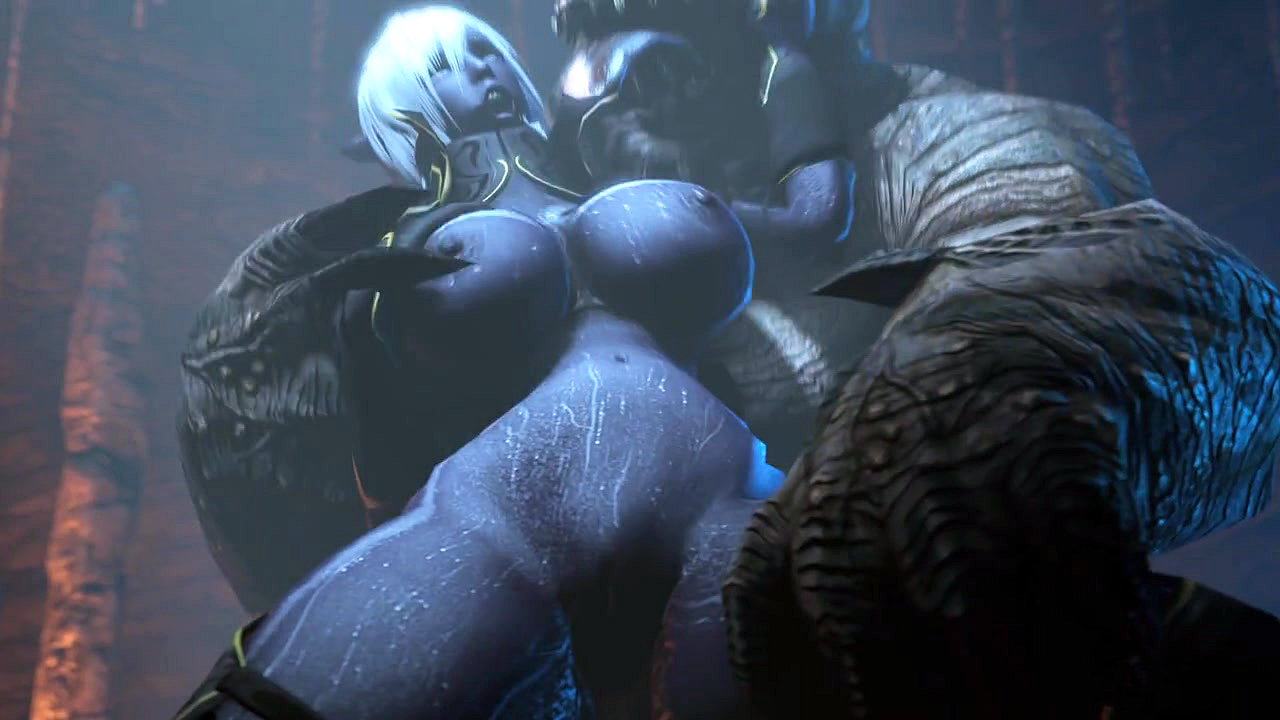Гигантский демон из Warcraft жёстко трахает и унижает мёртвую королеву в анальном порно